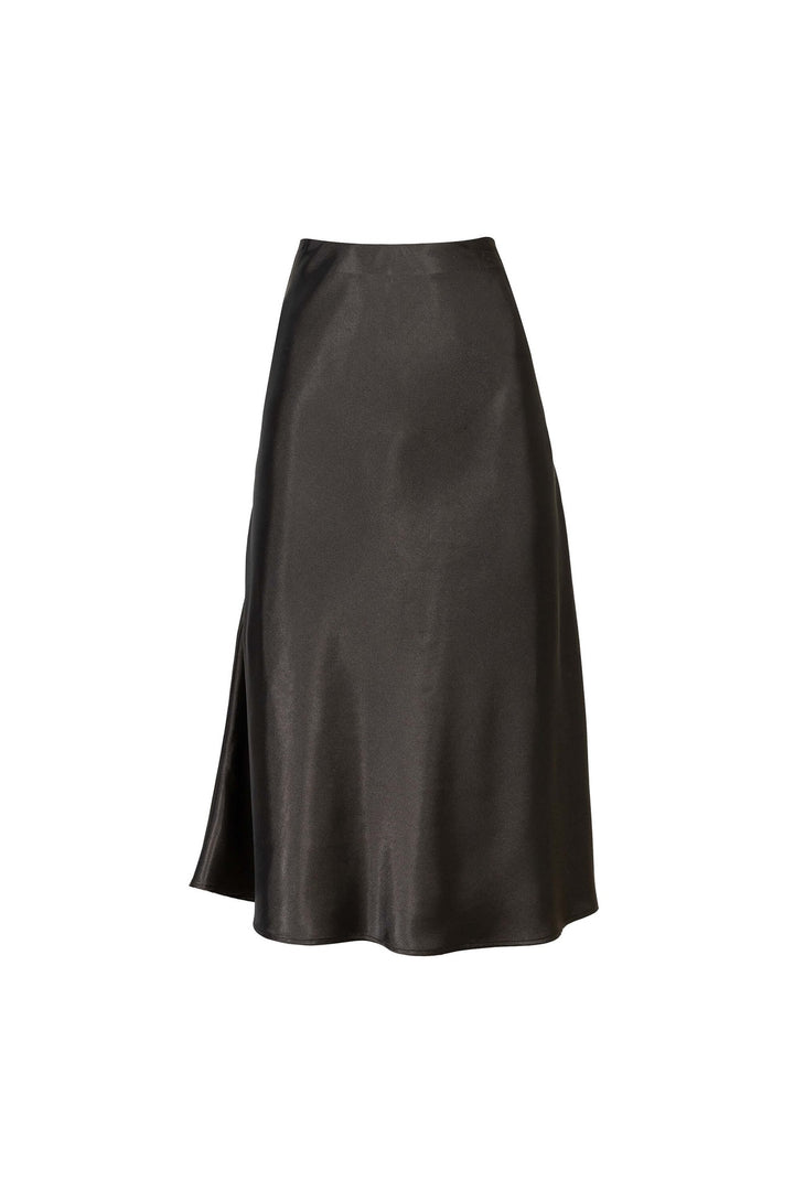 Falda satinada midi elegante