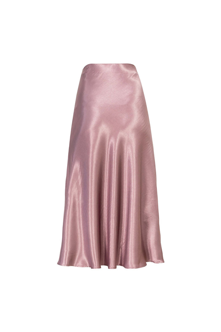Falda satinada midi elegante