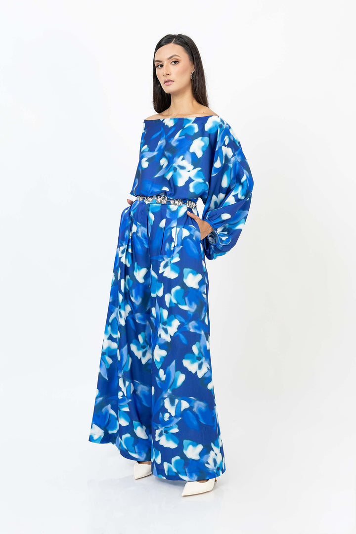 Pantalón estampado pierna ancha