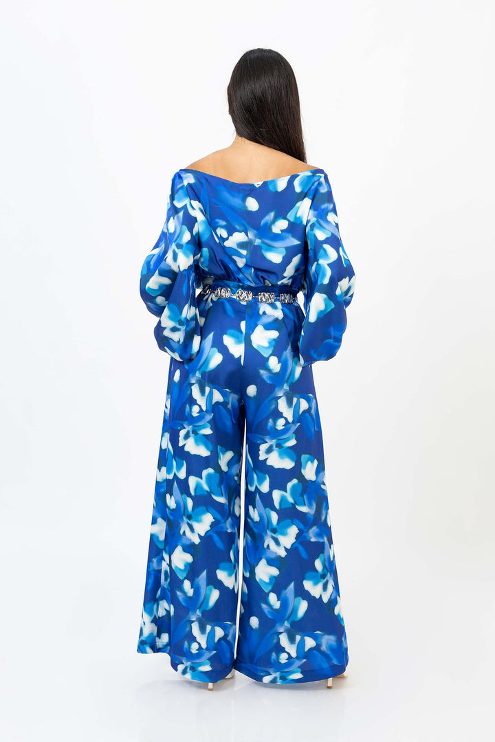 Pantalón estampado pierna ancha