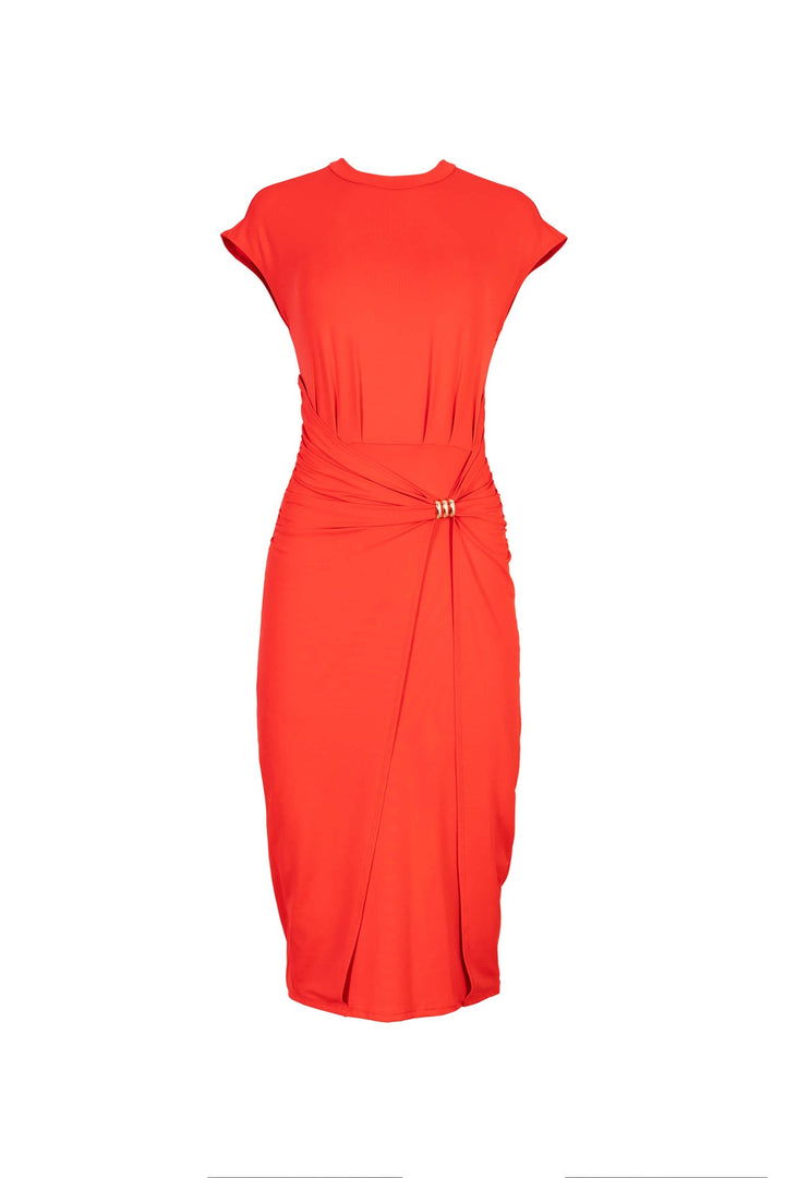 Vestido midi elegante con drapeado