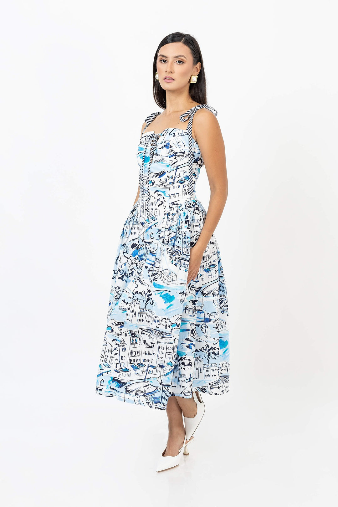 Vestido midi estampado