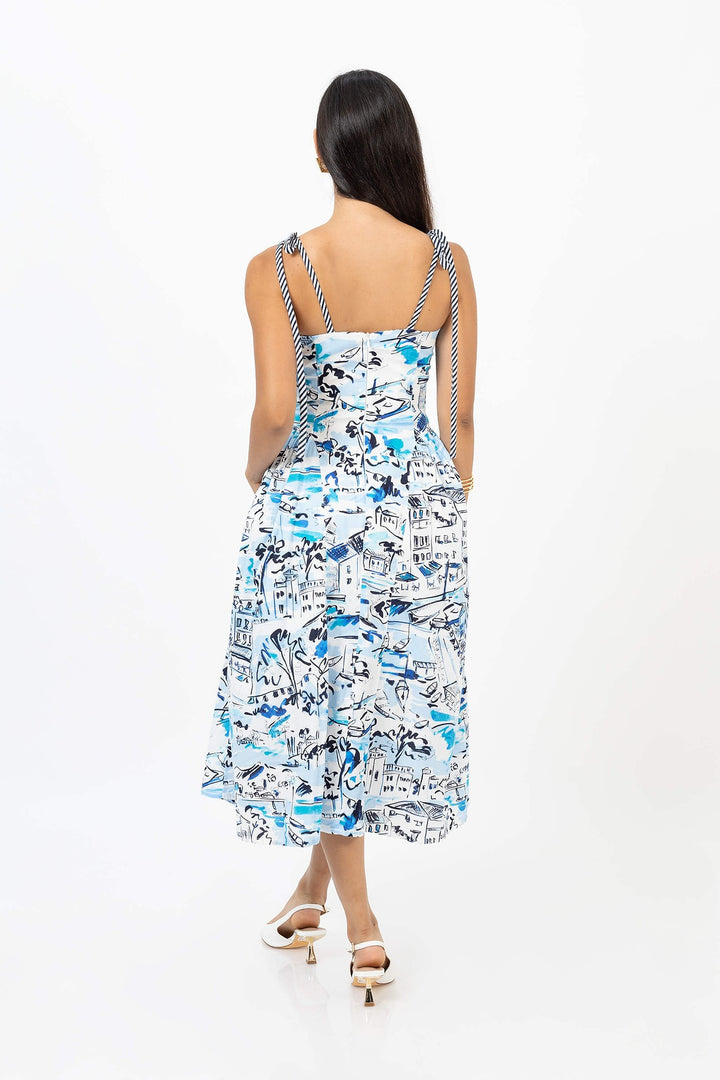 Vestido midi estampado