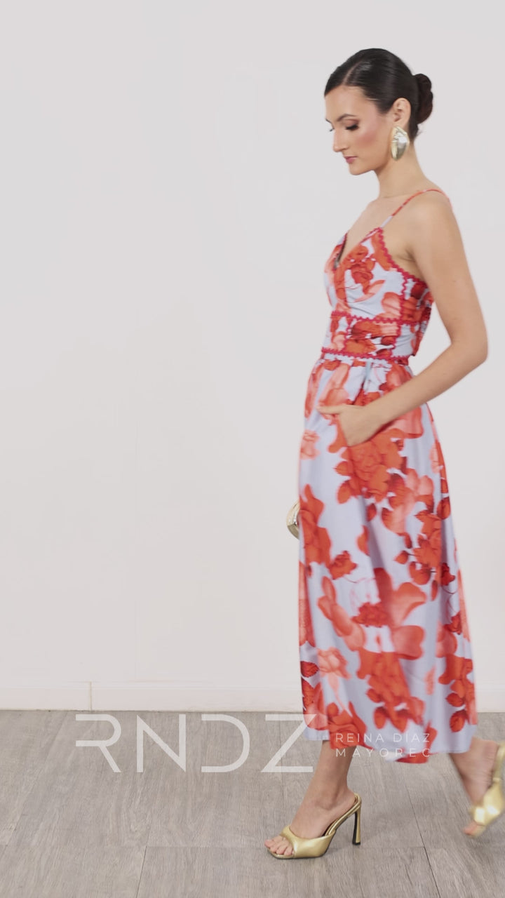 Top estampado con vivos en contraste